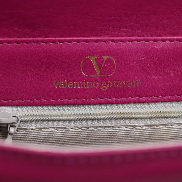VALENTINO Chain Shoulder Bag Leather Pink Auth yk6951 - Picture 11 of 16